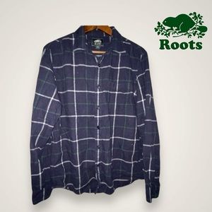 💵 SOLD 💵 Roots Plaid Flannel Button Shirt !